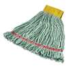 Rubbermaid Commercial Web Foot BLEND SHRINKLESS Mop Head, Cotton/Synthetic, Small, Green, 6PK FGA25106GR00